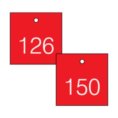 Accuform Engraved Numbered Tags, HS-Laminate, 3 in W, 25 PK TDG375RD